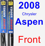 Front Wiper Blade Pack for 2008 Chrysler Aspen - Vision Saver