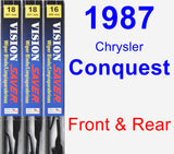 Front & Rear Wiper Blade Pack for 1987 Chrysler Conquest - Vision Saver