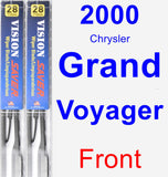 Front Wiper Blade Pack for 2000 Chrysler Grand Voyager - Vision Saver