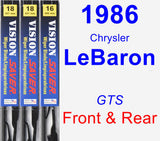 Front & Rear Wiper Blade Pack for 1986 Chrysler LeBaron - Vision Saver