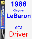 Driver Wiper Blade for 1986 Chrysler LeBaron - Vision Saver