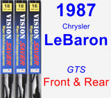 Front & Rear Wiper Blade Pack for 1987 Chrysler LeBaron - Vision Saver