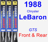Front & Rear Wiper Blade Pack for 1988 Chrysler LeBaron - Vision Saver