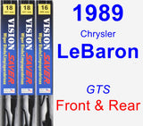 Front & Rear Wiper Blade Pack for 1989 Chrysler LeBaron - Vision Saver