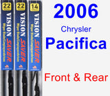 Front & Rear Wiper Blade Pack for 2006 Chrysler Pacifica - Vision Saver