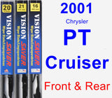 Front & Rear Wiper Blade Pack for 2001 Chrysler PT Cruiser - Vision Saver
