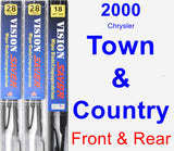 Front & Rear Wiper Blade Pack for 2000 Chrysler Town & Country - Vision Saver