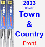 Front Wiper Blade Pack for 2003 Chrysler Town & Country - Vision Saver