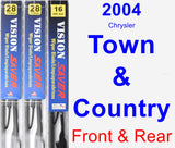 Front & Rear Wiper Blade Pack for 2004 Chrysler Town & Country - Vision Saver