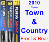 Front & Rear Wiper Blade Pack for 2010 Chrysler Town & Country - Vision Saver