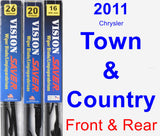 Front & Rear Wiper Blade Pack for 2011 Chrysler Town & Country - Vision Saver