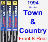Front & Rear Wiper Blade Pack for 1994 Chrysler Town & Country - Vision Saver