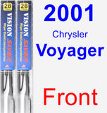 Front Wiper Blade Pack for 2001 Chrysler Voyager - Vision Saver