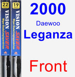 Front Wiper Blade Pack for 2000 Daewoo Leganza - Vision Saver