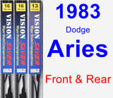 Front & Rear Wiper Blade Pack for 1983 Dodge Aries - Vision Saver