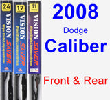 Front & Rear Wiper Blade Pack for 2008 Dodge Caliber - Vision Saver
