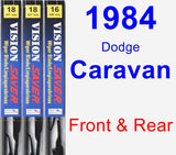 Front & Rear Wiper Blade Pack for 1984 Dodge Caravan - Vision Saver