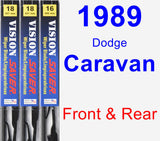 Front & Rear Wiper Blade Pack for 1989 Dodge Caravan - Vision Saver