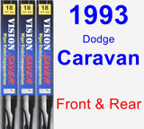 Front & Rear Wiper Blade Pack for 1993 Dodge Caravan - Vision Saver