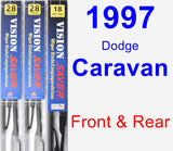 Front & Rear Wiper Blade Pack for 1997 Dodge Caravan - Vision Saver