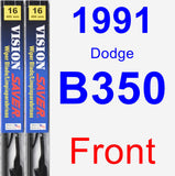 Front Wiper Blade Pack for 1991 Dodge B350 - Vision Saver