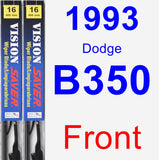 Front Wiper Blade Pack for 1993 Dodge B350 - Vision Saver
