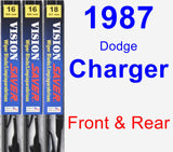 Front & Rear Wiper Blade Pack for 1987 Dodge Charger - Vision Saver