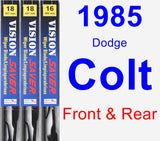 Front & Rear Wiper Blade Pack for 1985 Dodge Colt - Vision Saver