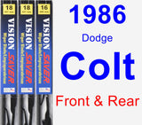 Front & Rear Wiper Blade Pack for 1986 Dodge Colt - Vision Saver