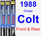 Front & Rear Wiper Blade Pack for 1988 Dodge Colt - Vision Saver