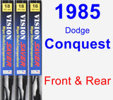 Front & Rear Wiper Blade Pack for 1985 Dodge Conquest - Vision Saver