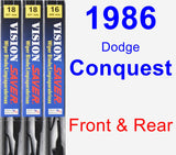 Front & Rear Wiper Blade Pack for 1986 Dodge Conquest - Vision Saver