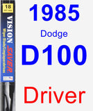 Driver Wiper Blade for 1985 Dodge D100 - Vision Saver