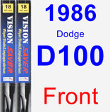 Front Wiper Blade Pack for 1986 Dodge D100 - Vision Saver