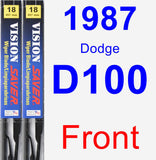 Front Wiper Blade Pack for 1987 Dodge D100 - Vision Saver