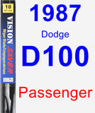 Passenger Wiper Blade for 1987 Dodge D100 - Vision Saver