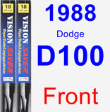 Front Wiper Blade Pack for 1988 Dodge D100 - Vision Saver