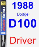 Driver Wiper Blade for 1988 Dodge D100 - Vision Saver