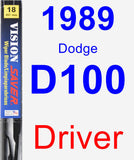 Driver Wiper Blade for 1989 Dodge D100 - Vision Saver
