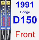 Front Wiper Blade Pack for 1991 Dodge D150 - Vision Saver