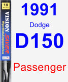 Passenger Wiper Blade for 1991 Dodge D150 - Vision Saver