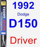 Driver Wiper Blade for 1992 Dodge D150 - Vision Saver