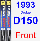 Front Wiper Blade Pack for 1993 Dodge D150 - Vision Saver