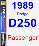 Passenger Wiper Blade for 1989 Dodge D250 - Vision Saver