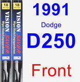 Front Wiper Blade Pack for 1991 Dodge D250 - Vision Saver