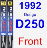 Front Wiper Blade Pack for 1992 Dodge D250 - Vision Saver