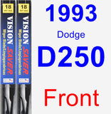 Front Wiper Blade Pack for 1993 Dodge D250 - Vision Saver