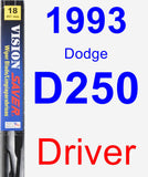 Driver Wiper Blade for 1993 Dodge D250 - Vision Saver