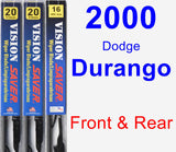 Front & Rear Wiper Blade Pack for 2000 Dodge Durango - Vision Saver