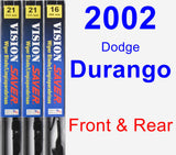 Front & Rear Wiper Blade Pack for 2002 Dodge Durango - Vision Saver